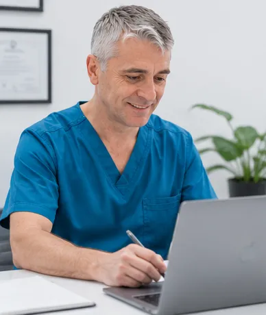 Dr. Ignacio Pardow trabajando en su consulta